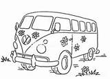 Vw Bus Van Camper Drawing Volkswagen Sketch Coloring Line Motorhome Pages Embroidery Cars Colouring Campervan Hippie Kleurplaten Stamps Drawings Camping sketch template