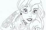 Punk Ariel Disney Deviantart Pages Princesses Coloring Template sketch template