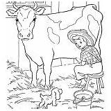 Milking Cow Coloring Pages Little Jokes Farmer Dog His sketch template