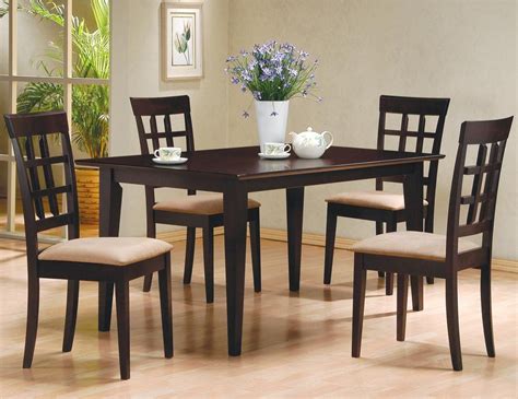 pc espresso brown  person table  chairs brown dining dinette