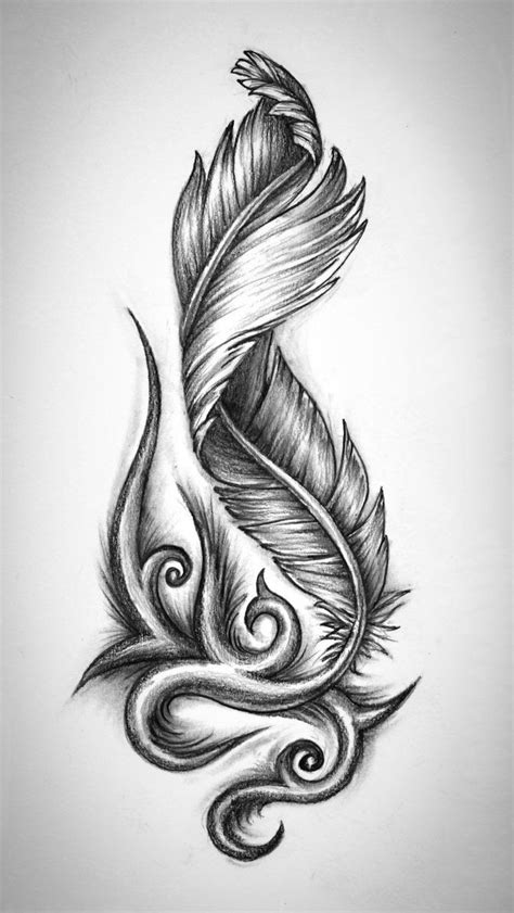 Feather Tattoo Outline Drawings