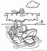 Raft Coloring Pages Little People Template sketch template