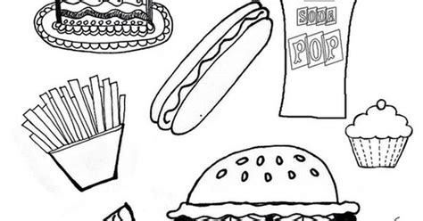junk food  coloring page junk food school  teacher