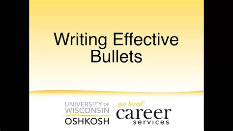 writing effective bullet points youtube