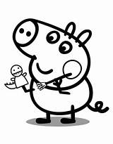 Pig Peppa Coloring George Pages Printable Drawing Cartoon Da Print Colorare Playing Colouring Color Disegni Sheet Book Supercoloring Toy Categories sketch template