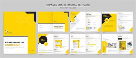 premium psd brand manual  catalog template  pages