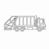Dustcart Garbage Vehicle Junkyard sketch template