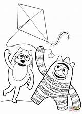 Coloring Toodee Pages Kite Brobee Playing sketch template