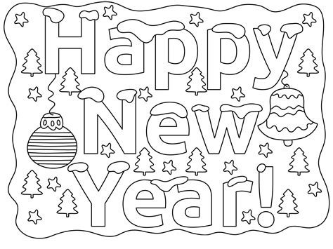 happy  year coloring page   greeting cards coloring page