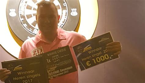dennis verhaegen wint dartsfestival  sevenum dinand hoek bereikt kwartfinales darts bond