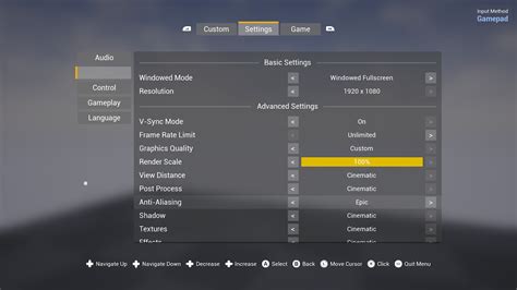 advanced settings menu  blueprints ue marketplace