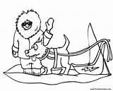 Coloring Sled Dog Pages Eskimo Printable Winter Color Getcolorings Comments Getdrawings Popular Template Coloringhome sketch template