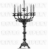 Candelabra Tapers Ornate Vectorified sketch template