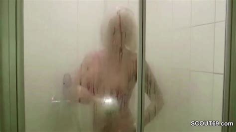 german big tit milf caught in shower and seduce to fuck