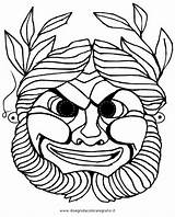 Greca Maschere Maschera Mask Masks Colorare Teatro Disegno Greco Antica Greece Grego Nazioni Greche Mythology Grecia Grega sketch template