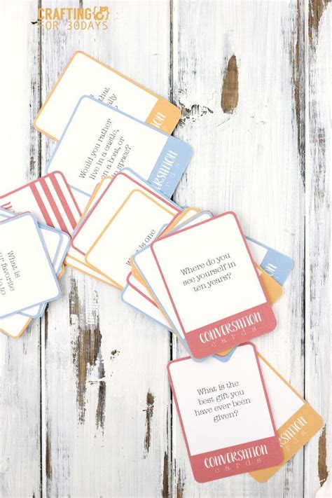 printable conversation questions card game