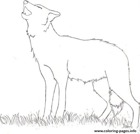 easy howling wolf coloring pages printable