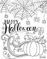 Halloween Coloring Happy Pages Kids Adult sketch template