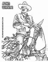 Cowboy Coloring Pages Colouring Western Wayne John Horse Sheets Theme Burning Wood Christmas Saddle Printable Adult Horses Book Yescoloring Patterns sketch template