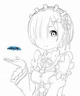 Rem Zero Re Lineart Anime Drawings sketch template