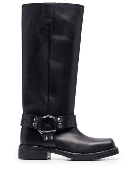 acne studios leather buckle boots farfetch