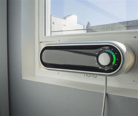 noria modern window air conditioner features slim  compact design tuvie design