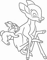 Bambi Coloring Pages Playing Rabbit Thumper Coloringpages101 Game sketch template