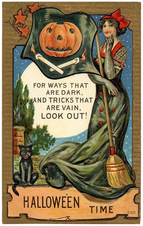 vintage halloween postcard image  graphics fairy