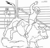 Bull Coloring Riding Pages Bucking Printable Drawing Kids Print Color Cowboy Rodeo Bulls Ferdinand Miniature Book Mower Mini Lawn Getdrawings sketch template