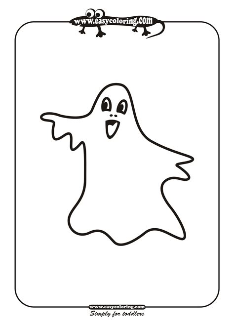 halloween ghost easy coloring pages  toddlers