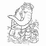 Ice Age Coloring Pages Manny Sid Toddler Cute Scrat sketch template