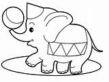 Coloring Circus Pages Elephant Cute Kids Clown Hat Colouring Easy Pointing Wearing Ball Simple Drawing Sheets Drawings Print Color Getdrawings sketch template