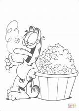 Coloring Popcorn Garfield Pages Printable Supercoloring Categories sketch template