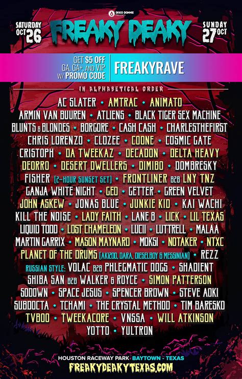 freaky deaky 2019 lineup 70 artists announced groove