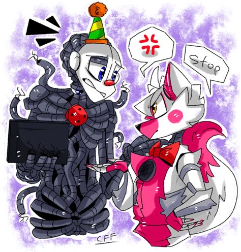 ennard and funtime foxy fnaf 5 fnaf comics anime fnaf bee playing