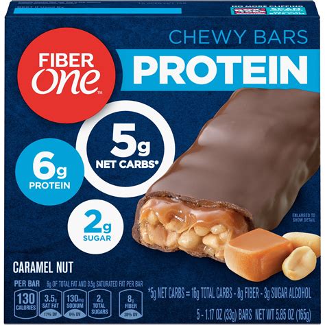 fiber one protein bar caramel nut chewy bars 5 ct