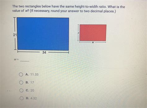 rectangles     height  width ratio