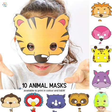 printable safari animal masks  kids arty crafty kids