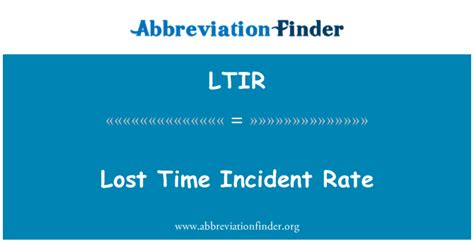 ltir definicion tasa de incidentes de tiempo perdido lost time
