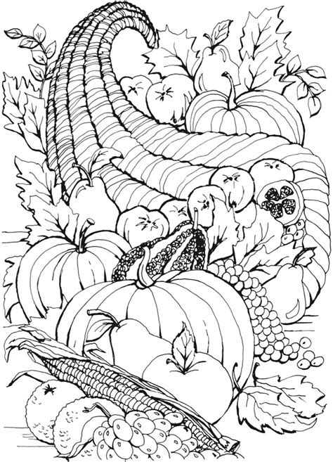 cornucopia autumn scenes coloring book fall coloring pages