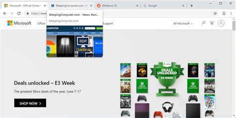 google chrome    working tab hover card feature