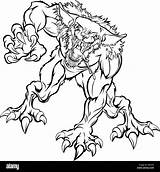Loup Garou Werewolf Coloring Lobo Werwolf Effrayant Monstruo Scary Terrorifico Terrorífico Charakter Gruselige sketch template