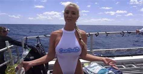 porn star bitten by shark during camsoda s underwater live broadcast watch video