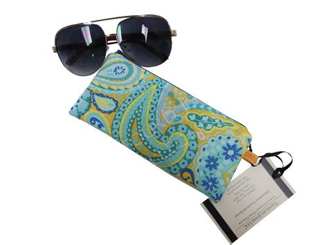 Yellow Paisley Fabric Padded Glasses Case Zipper Pouch Etsy