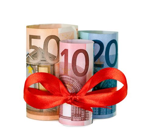 euro  mit rotem farbband stockfoto bild von rotem