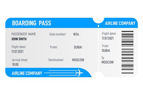 Airplane Ticket Template Boarding Pass Graphic By Ladadikart