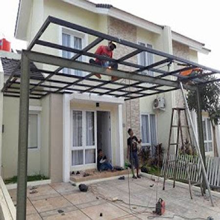 struktur konstruksi jarak ukuran rangka kanopi atap kaca