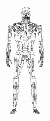 Terminator Coloring Pages Schematic Endoskeleton 800 Revolted Stars Captain America Indian Characters sketch template