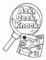 Vbs Seek Knock Scavenger Ministry Detective Knocking sketch template