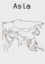 Continente Nombres Oceania Continentes Mapa Asia Mapas Mudo sketch template
